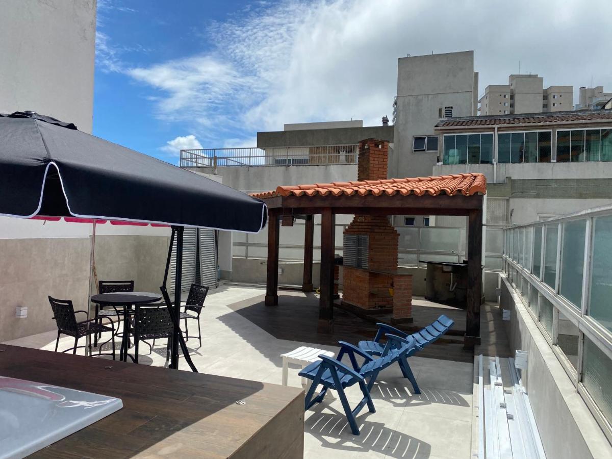 Cobertura Guaruja Apto Com Jacuzzi E Churrasqueira Exterior photo